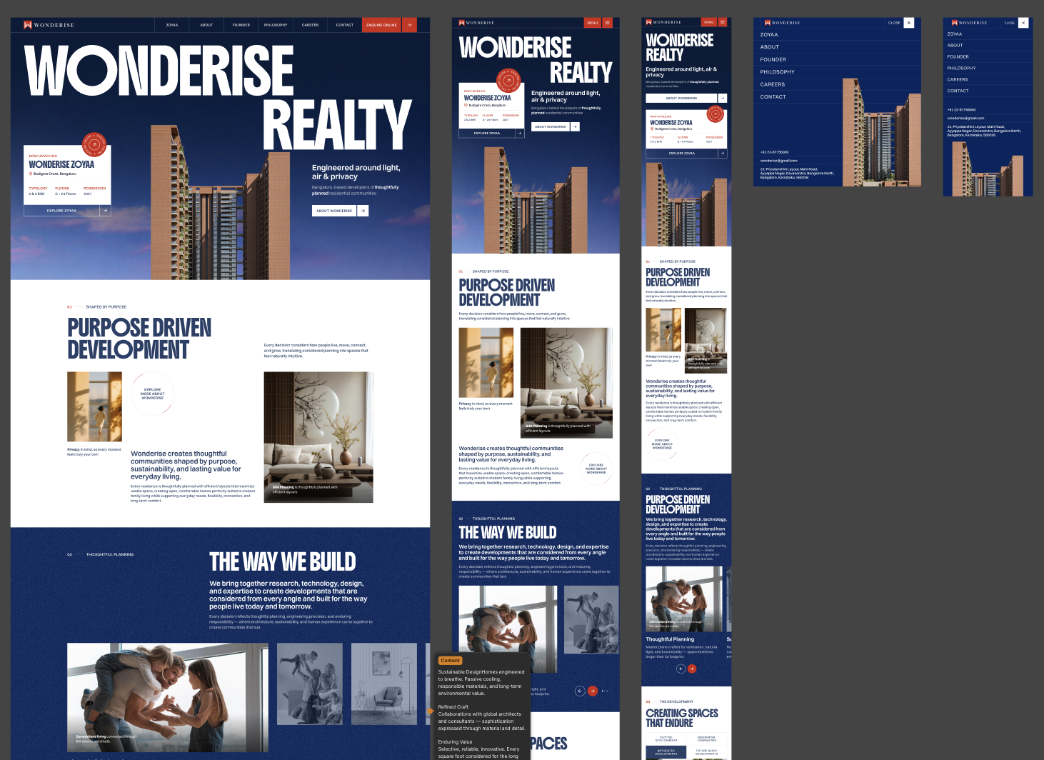 Design stage — responsive website designs